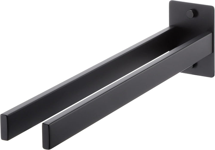 Dvocel Handtuchhalter Bohren Eckig Handtuchstange Doppelt Schwarz Matt Edelstahl Hantuchhalterung Zw