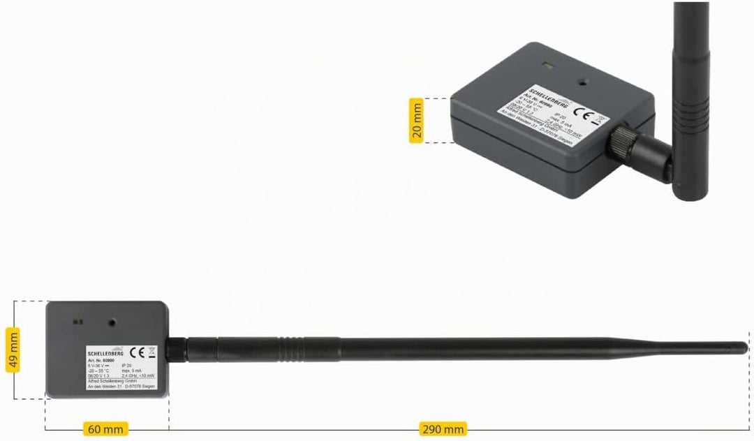 Schellenberg 60990 Garagentor Fernbedienung, universal Smarphone Garagentoröffner mit LED, mit LED
