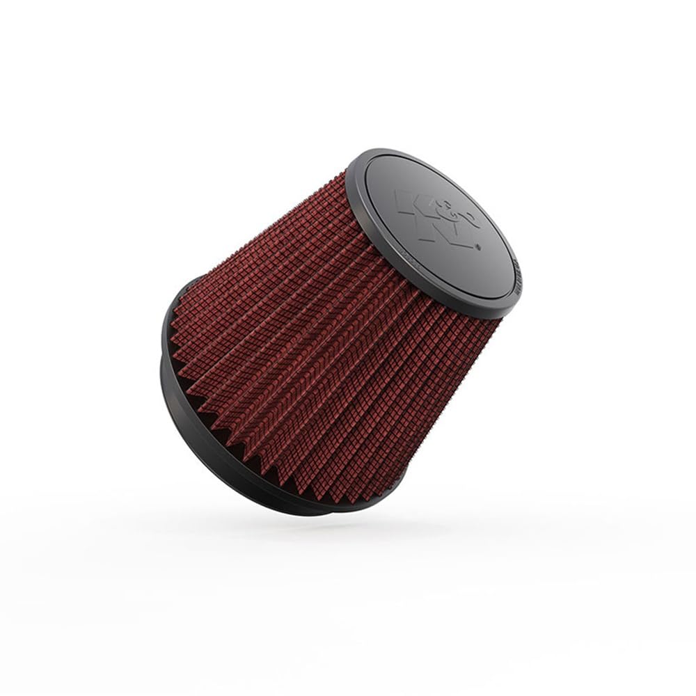K&N RF-1042 KFZ und Motorrad Universal-Luftfilter in 'Clamp-On'-Design Rot