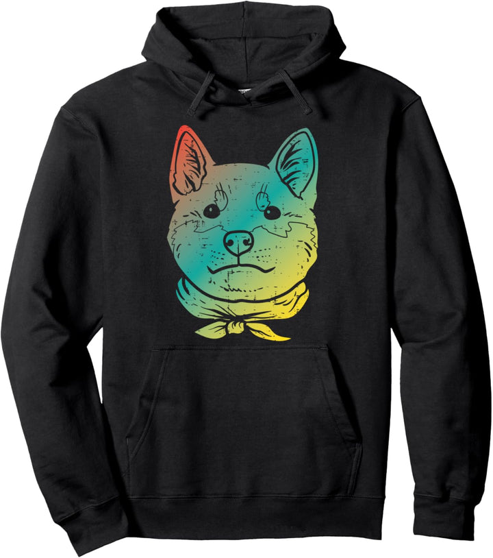 Colorful Shiba Inu Akita Japanese Art Dog Lover Owner Gift Pullover Hoodie