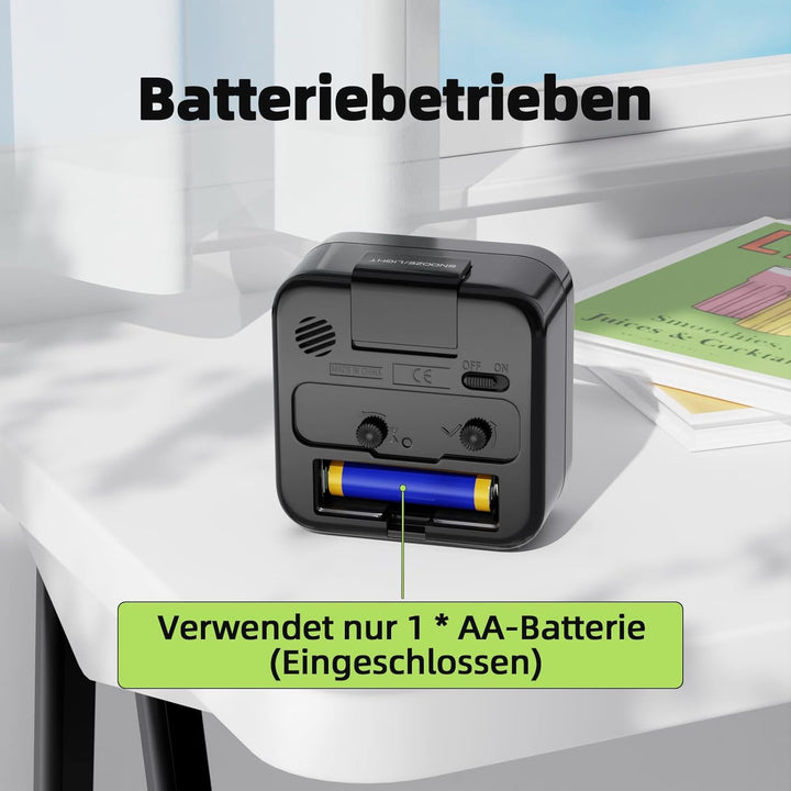 Wecker Analog Ohne Ticken Wecker mit Licht, Batteriebetrieben, Lauter Alarm, Schlummerfunktion, Gerä