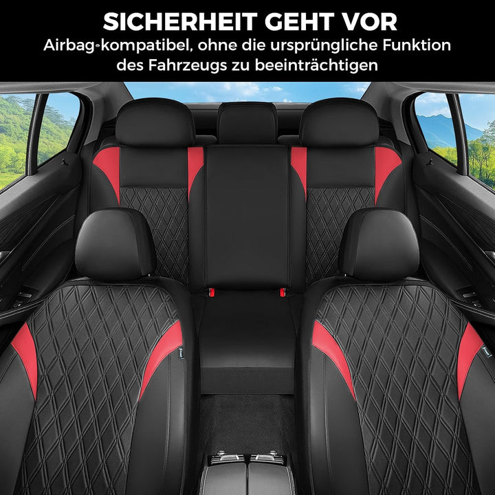 FLORICH Autositzbezüge Komplettset Vordersitze, Atmungsaktive PU Leder Sitzbezüge, Wasserdichter Aut