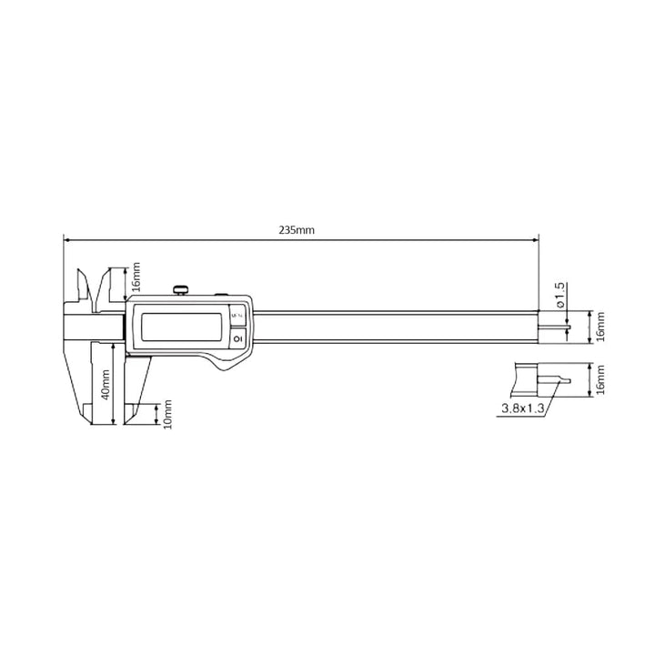 Mahr 4103403 MarCal 16 EWRi Digitaler Messschieber mit Reibrad, Reichweite 150 mm - 0 mm