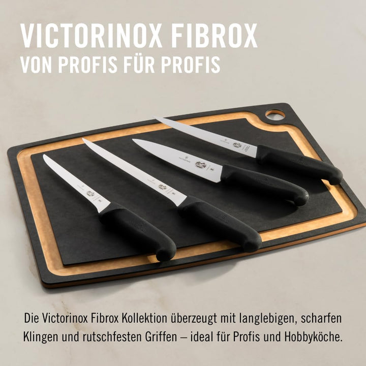 Victorinox Fibrox Kochmesser, Breites Universalmesser für Obst und Gemüse, 15 cm, Gerade Klinge, Sch