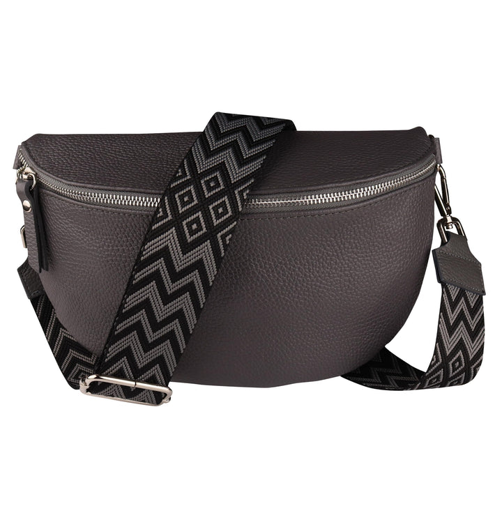 MIRROSI® Bauchtasche Damen, Echtleder, Made in Italy, Umhängetasche, Brusttasche, Crossbody Bag (1 T