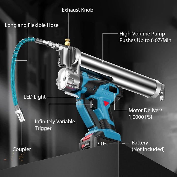 Akku Fettpresse, 10000 PSI Fettpresse Batteriebetrieben Elektrische Fettpresse Kompatibel mit Makita
