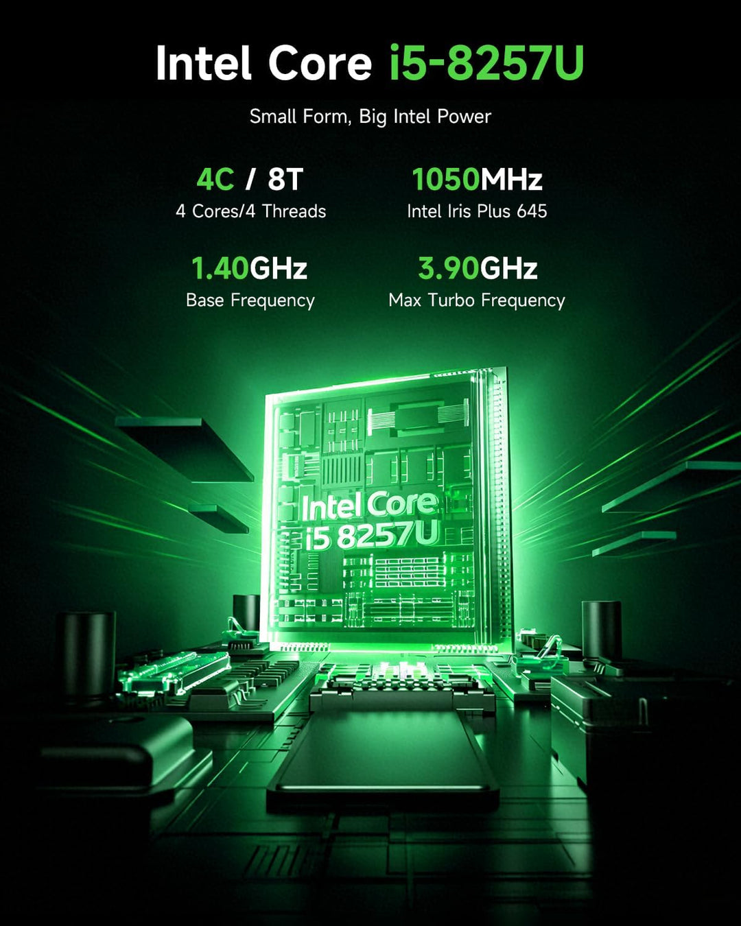 BMAX B6 Turbo Mini PC Intel Core i5-8257U 3.9GHz, 16GB DDR4 512GB NVMe SSD Micro Computer, 4K@60Hz D