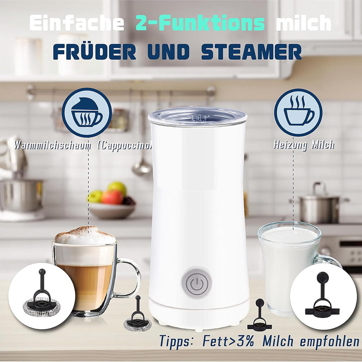 Huogary Milchaufschäumer Einfacher Milchaufschäumer und Dampfer 2-in-1 Milchdampfer mit heissem Milc