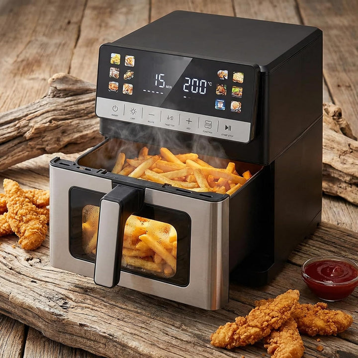 Heissluftfritteuse, 10 Liter XXL Air Fryer, 12in1 Heissluftfritteuse, Zwei Heizelemente Airfryer, To