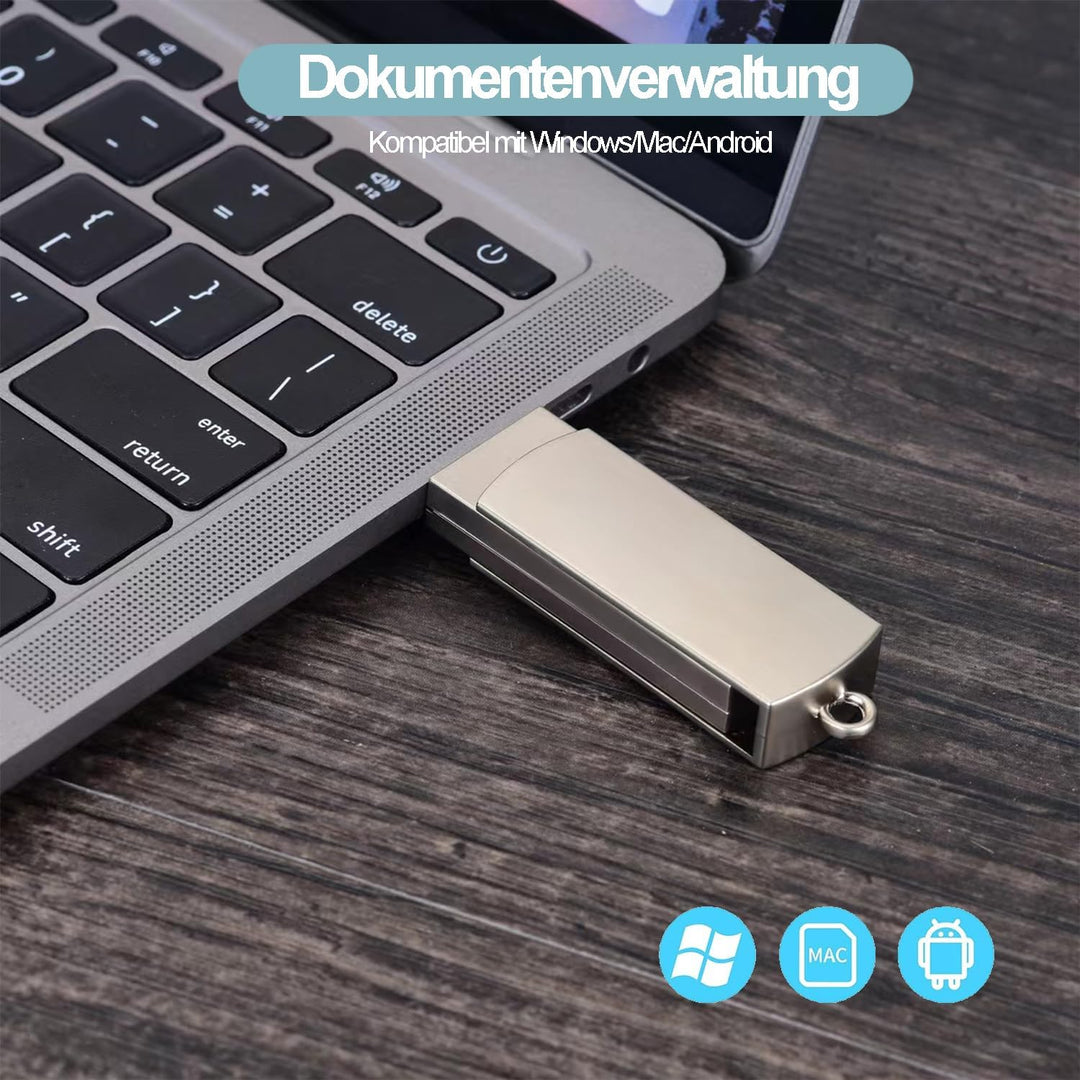 64GB USB Diktiergerät Digital, Voice Recorder mit Spracherkennung und One-Touch-Aufnahme, Aufnahmege
