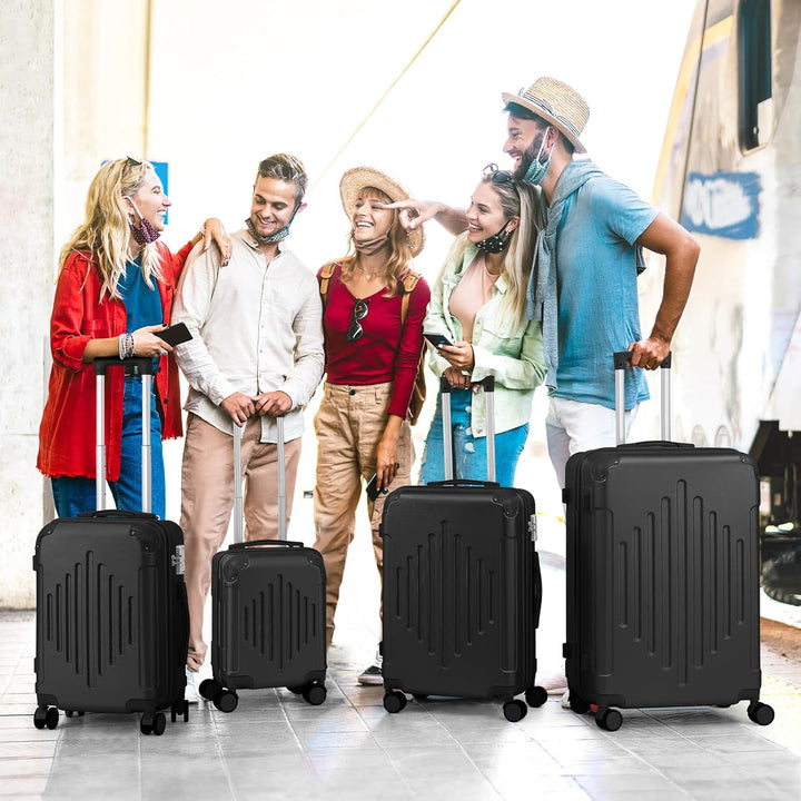 LALAHO Kofferset 4 teilig Hartschale, Reisekoffer mit Rollen Gross, Koffer Set 4 Stück aus ABS, Hand