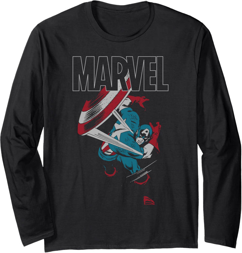 Marvel Captain America America Strike Langarmshirt