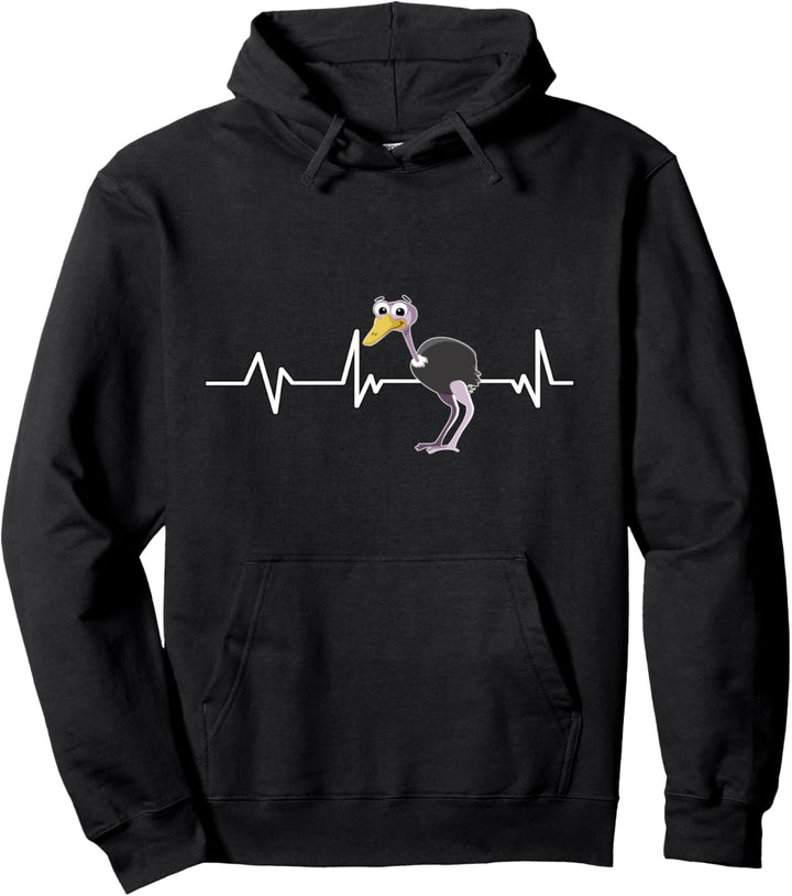 Strauss Herzschlag Geschenk Straussen Pullover Hoodie