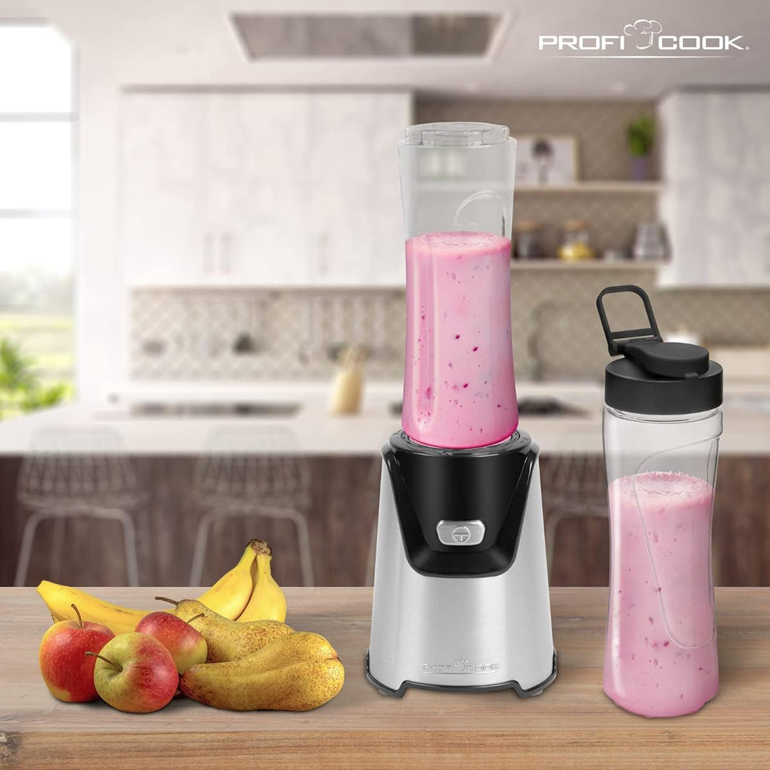 Profi Cook Smoothie-Maker PC-SM 1153 elektrischer Standmixer im Edelstahl-Gehäuse, inkl. 2 Mix-Behäl
