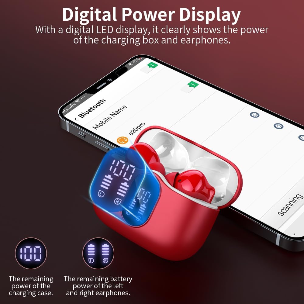 Btootos Bluetooth Kopfhörer, Kopfhörer Kabellos Bluetooth 5.4 Sport In Ear Kopfhörer mit 4 Mikrofon,