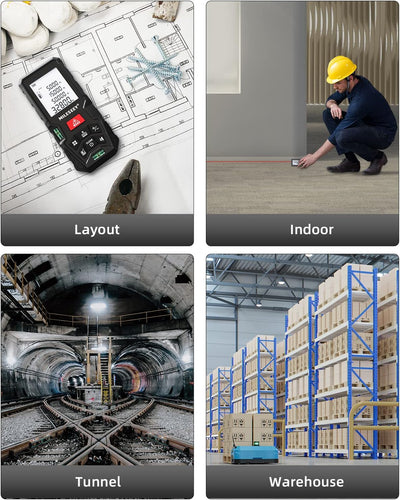 Laser Entfernungsmesser 100m,MiLESEEY Lasermessgerät mit 2 Wasserwaagenblasen,±2mm Genauigkeit,2 Zol
