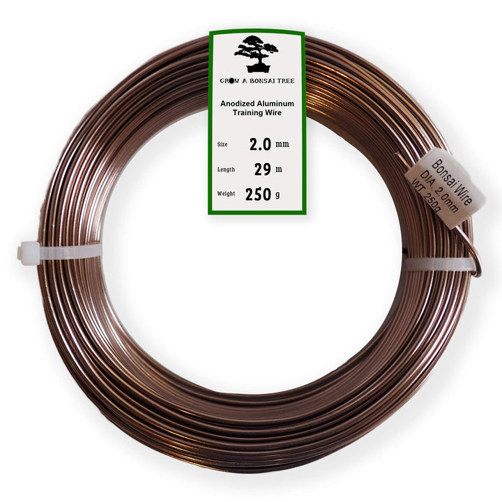 Grow A Bonsai Tree Eloxiertes Aluminium 2,0mm Bonsai Draht 250g grosse Rolle (95 Feet) - (2,0mm, Bra