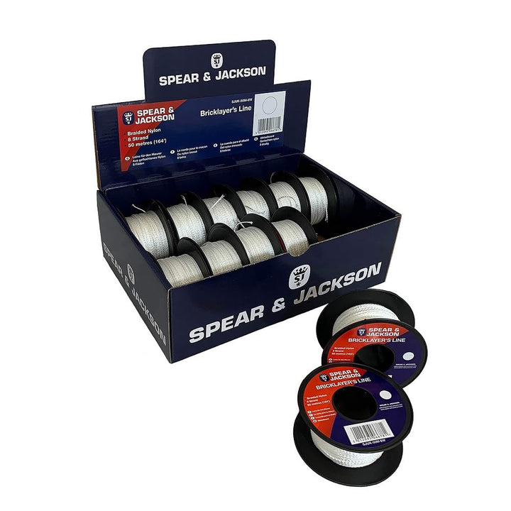 Spear & Jackson SJUK-50M-8W Maurerschnur, 50 m, Weiss, Box à 12 Stück White, White