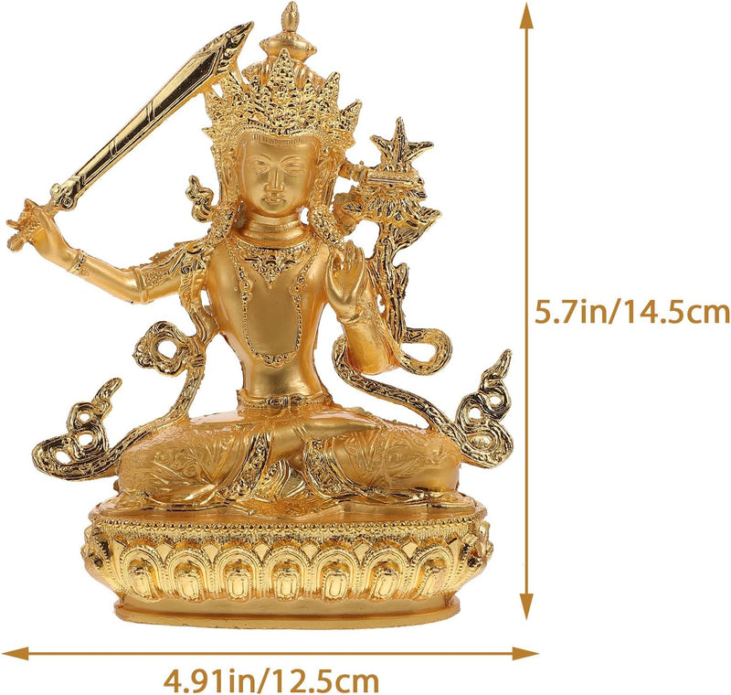 Cabilock Wohnkultur Manjushri Buddha Figur Sitzender Buddha Figur Skulptur Feng Shui Statue für Alta