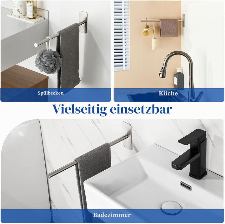 SAYAYO Handtuchhalter Ohne Bohren Handtuchhalter Gebürstet Handtuchstange Selbstklebend Wandmontage