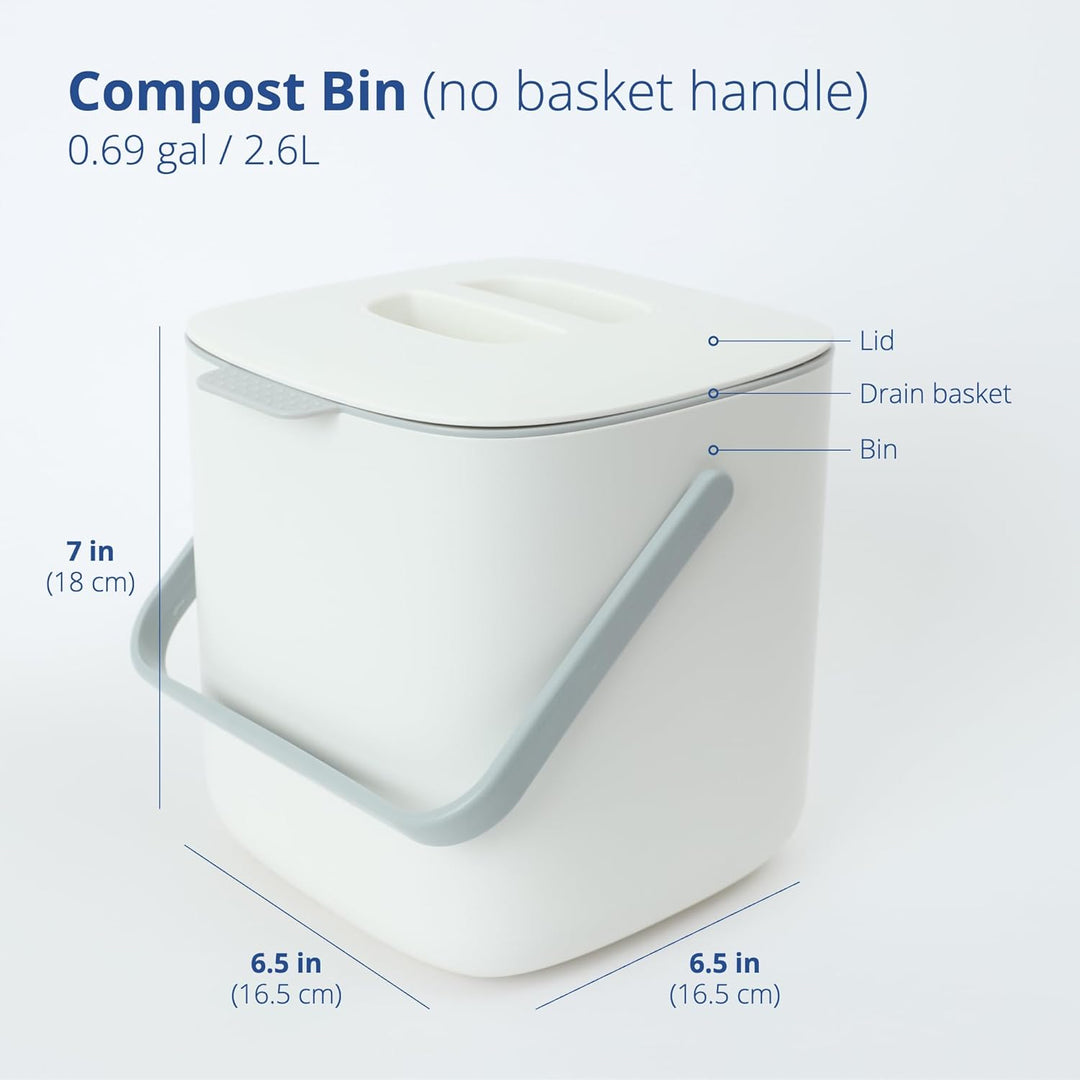 BLUE GINKGO Biomülleimer Küche – Kompostbehälter Küche mit Deckel | Spülmaschinenfest | Hergestellt