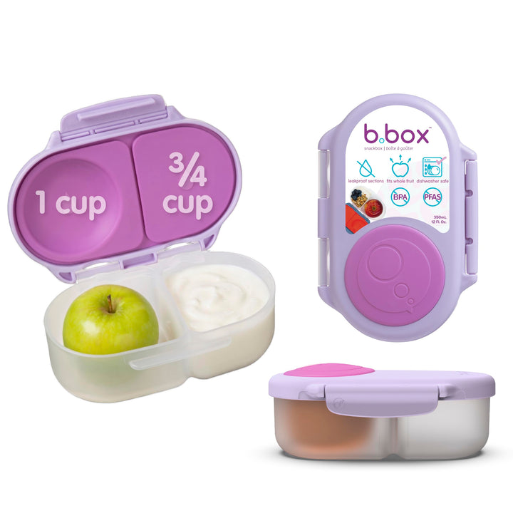 b.box Mini Brotdose | Bento-Box mit 3 Fächern (2 auslaufsicher) | Ideal für Kleinkinder, Kinderlunch