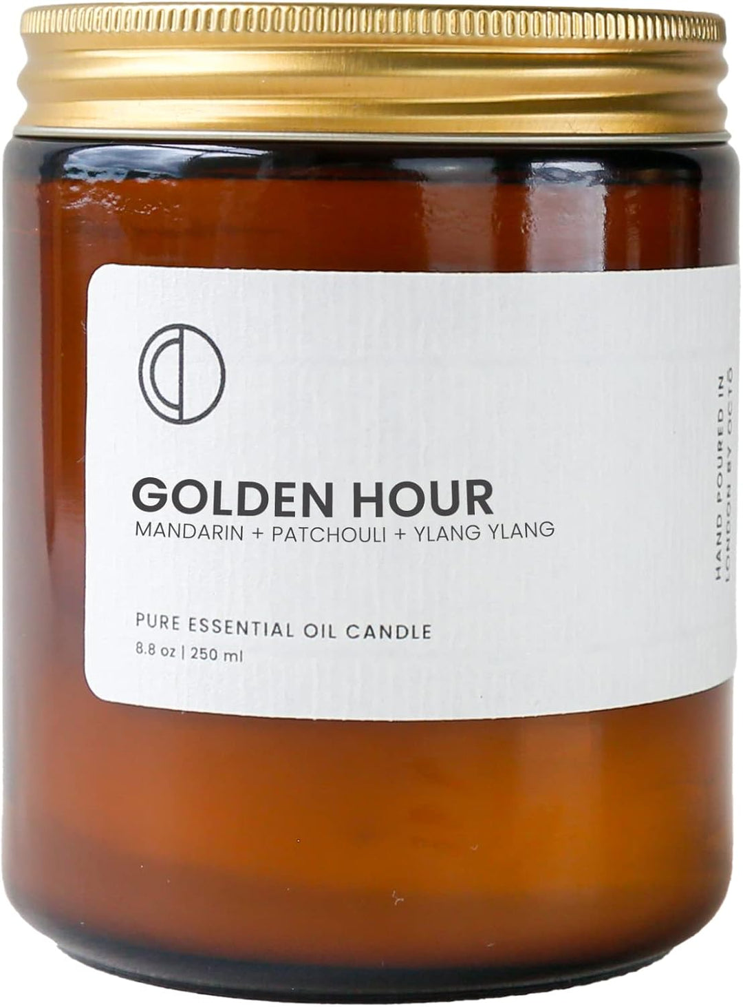 OCTŌ Golden Hour Mandarine + Patschuli | Duftkerze Mit ätherischen Ölen und Sojawachs, 250 ml Mandar