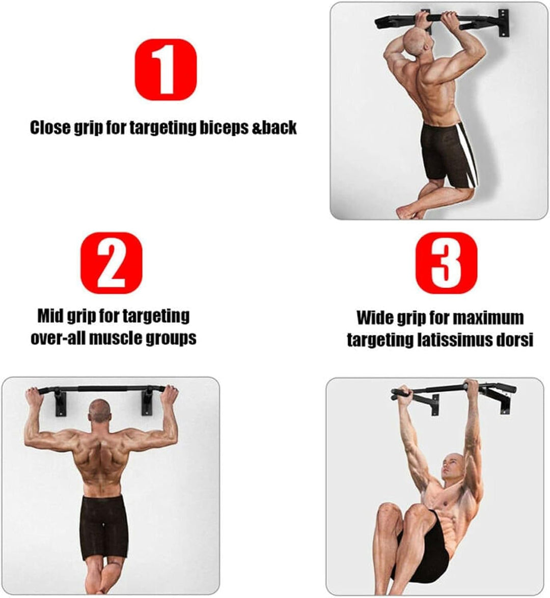 Klimmzugstange Wand &amp; Türrahmen – 4-in-1 Pull Up Bar Trainingsgeräte mit 6 rutschfesten Griffen, Dip