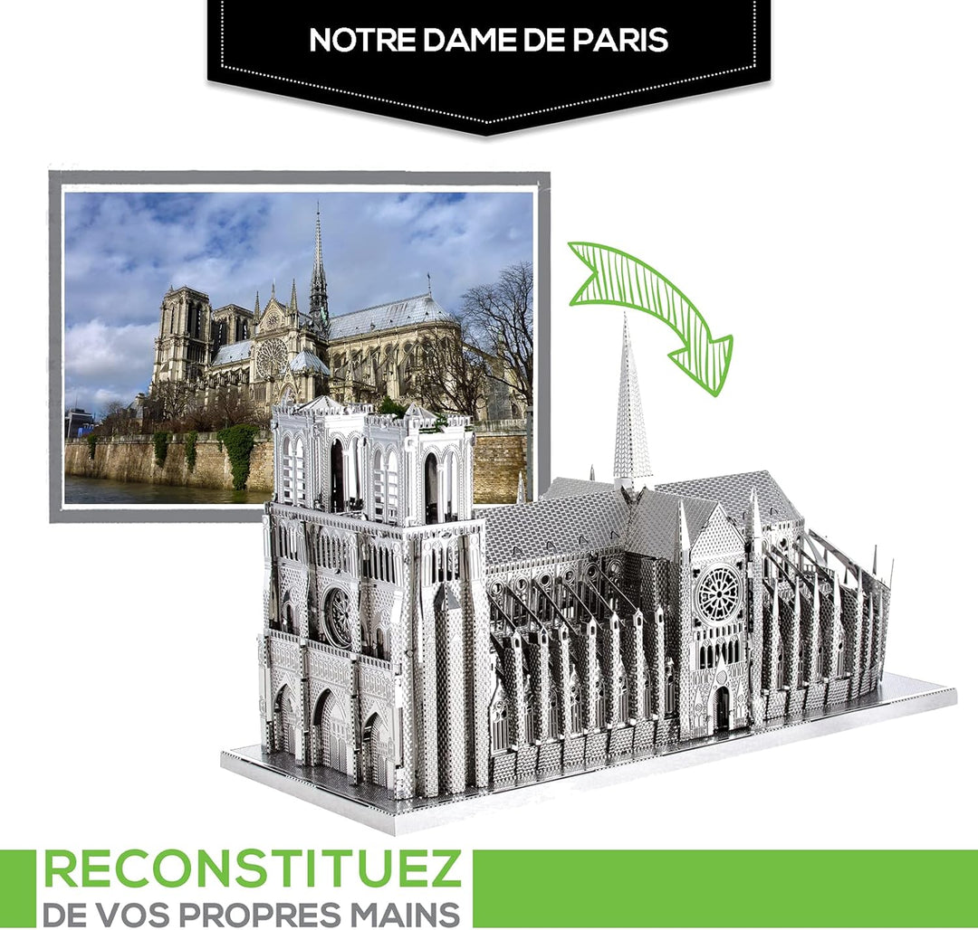 Fascinations ICX003 Metal Earth Metallbausätze - Wahrzeichen Notre Dame, lasergeschnittener 3D-Konst