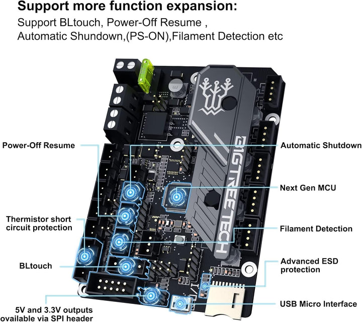 BIGTREETECH SKR Mini E3 V3.0 Control Board Integrierte TMC2209 UART Stepper Driver unterstützt Marli