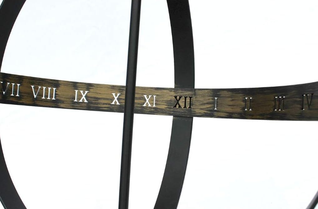 DanDiBo Sonnenuhr Schwarz aus Metall Schmiedeeisen Wetterfest 72 cm Gartenuhr Uhr Garten