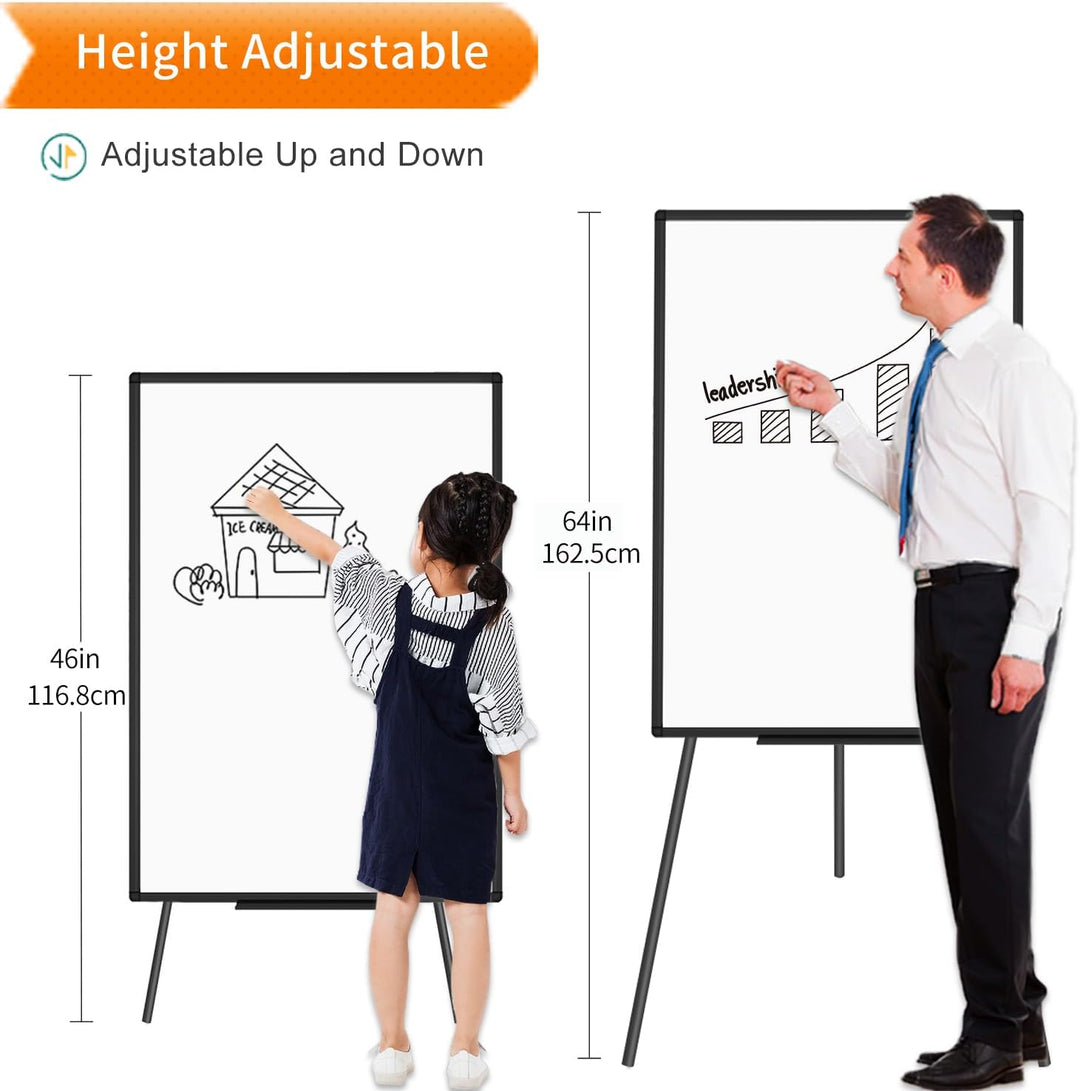 VIZ-PRO Whiteboard mit Ständer Flipchart-Staffelei, höhenverstellbar, abwischbar, magnetisch, 90 x 6