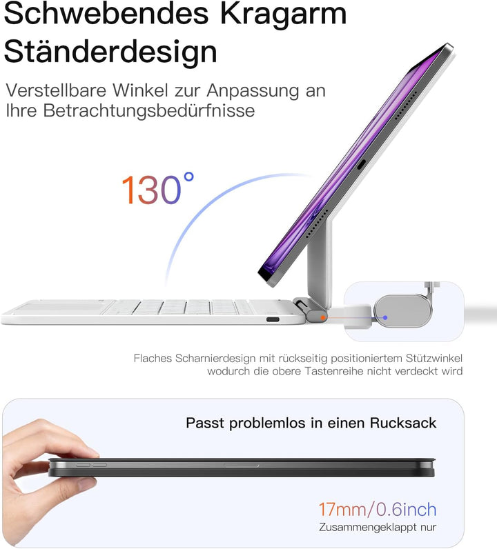 Inateck NeoMagic Magnetische Tastatur Hülle für 11 Generation 2025 A16 11 Zoll,iPad 10 Generation 10