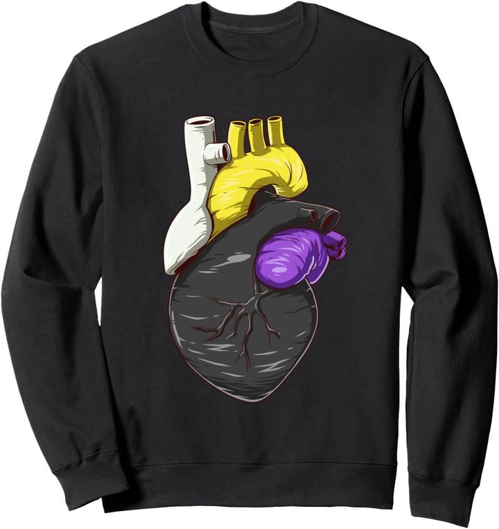 Lustig Nonbinary LGBTQ Herz Sweatshirt