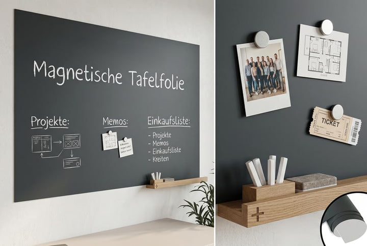 Cuadros Lifestyle Tafelfolie 100x100 cm | Magnetische und Selbstklebende Vinyl- Kreidefolie | Magnet