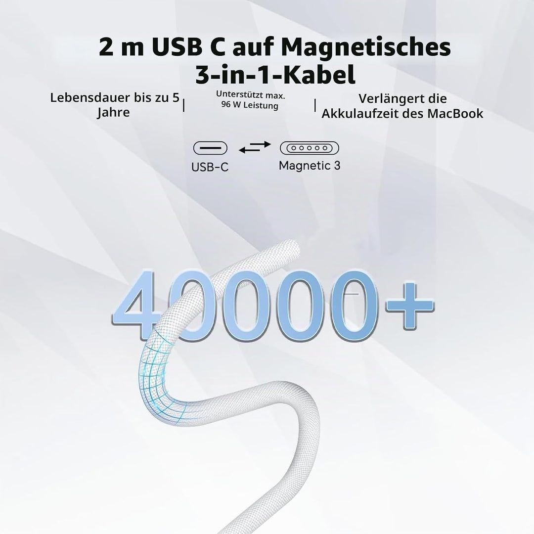 Ladekabel Mac Book Pro Air 96W USB-C auf Magnetic 3 Ladegeräte &amp; Netzteile | M5 M4 M3 M2 M1 Pro MAX