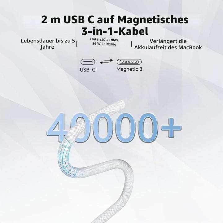 Ladekabel Mac Book Pro Air 96W USB-C auf Magnetic 3 Ladegeräte &amp; Netzteile | M5 M4 M3 M2 M1 Pro MAX