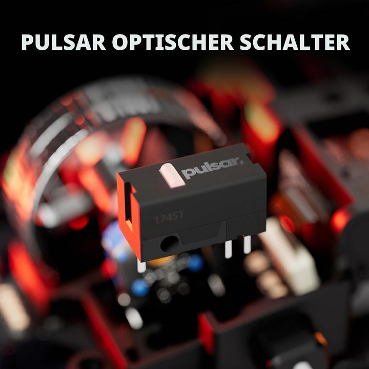 Pulsar Gaming Gears ES FS-1 Kabellose Gaming-Maus, Low-Profile, symmetrische Form, 56 g (1,97 oz) le