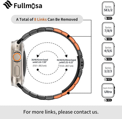 Fullmosa Kompatibel mit Apple Watch Armband 49mm Series Ultra2/Ultra, Edelstahl Apple Watch Ersatzar