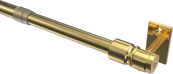 Interdeco Cafehausstange (1 Stück), Scheibenstange Messing-farbig in 12 mm Ø, Sora, 55-85 cm auszieh