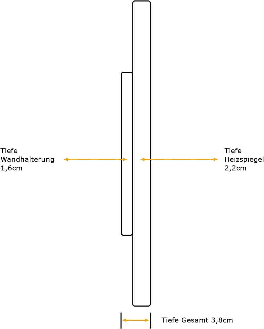 Sundirect MD450Plus - 450 Watt Infrarotspiegel mit Thermostat 60x85cm - steuerbar per Tuya oder Sund