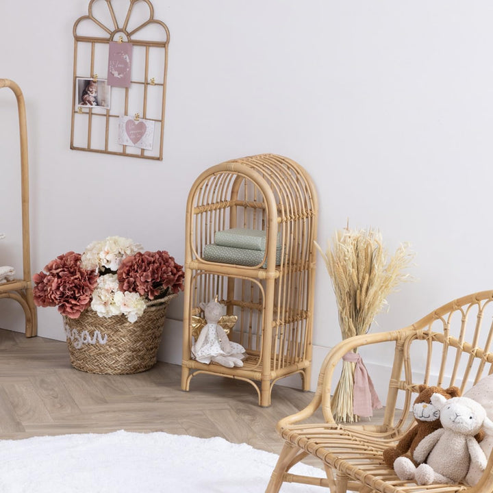 Kinderbuchregal - Rattan - H76 cm - Beige - Atmosphera créateur d'intérieur