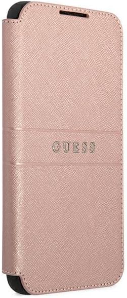 Guess GUBKS22MPSASBPI Hülle für S22+ S906 rosa Buchen Saffiano Stripes