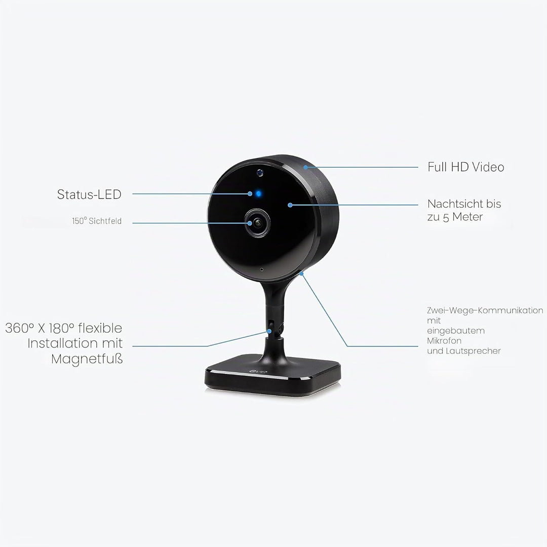 Eve Cam - Smarte Innenkamera, 1080p-Auflösung, WLAN, 100 Prozent Privatsphäre, HomeKit Secure Video,