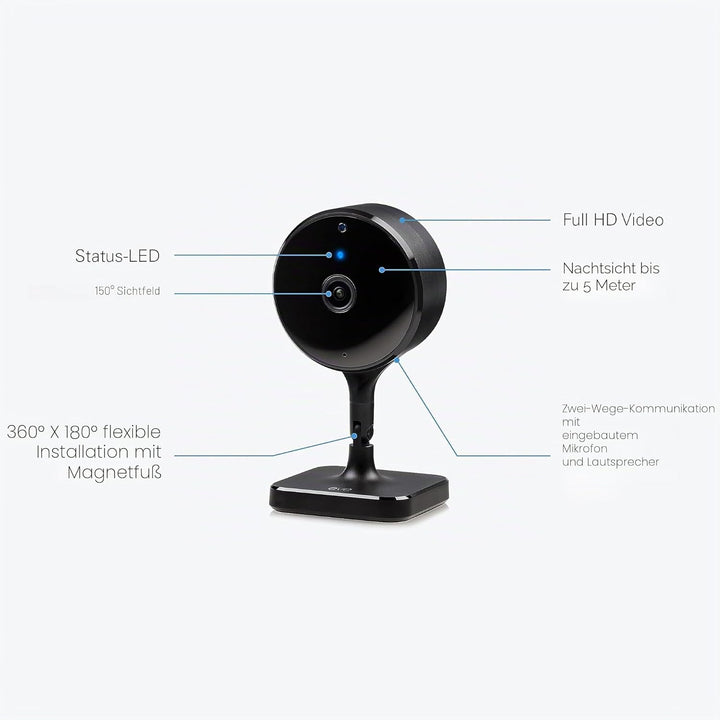 Eve Cam - Smarte Innenkamera, 1080p-Auflösung, WLAN, 100 Prozent Privatsphäre, HomeKit Secure Video,