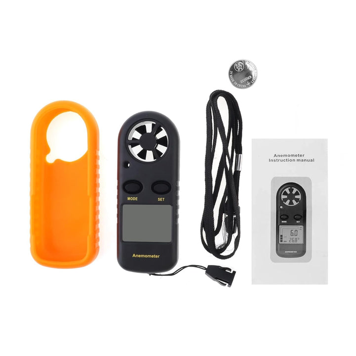 Handheld Anemometer, Digitaler Windgeschwindigkeitsmesser, Mini LCD Display Anemometer mit Schutzhül