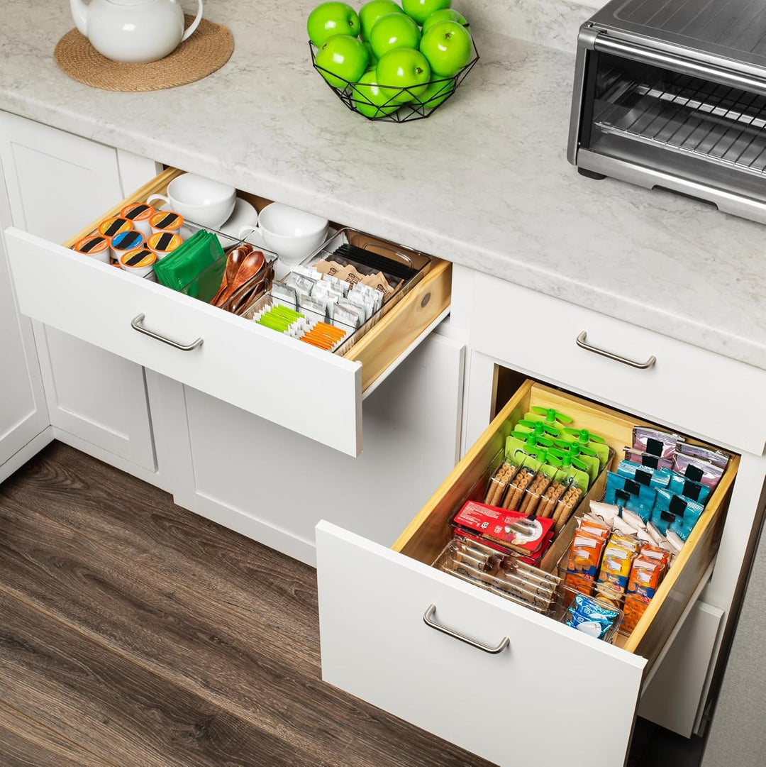 8er Kühlschrank Organizer mit 4 Fächern, BPA-Freie Küche Stapelbarer Lebensmittel aufbewahrungsbox f