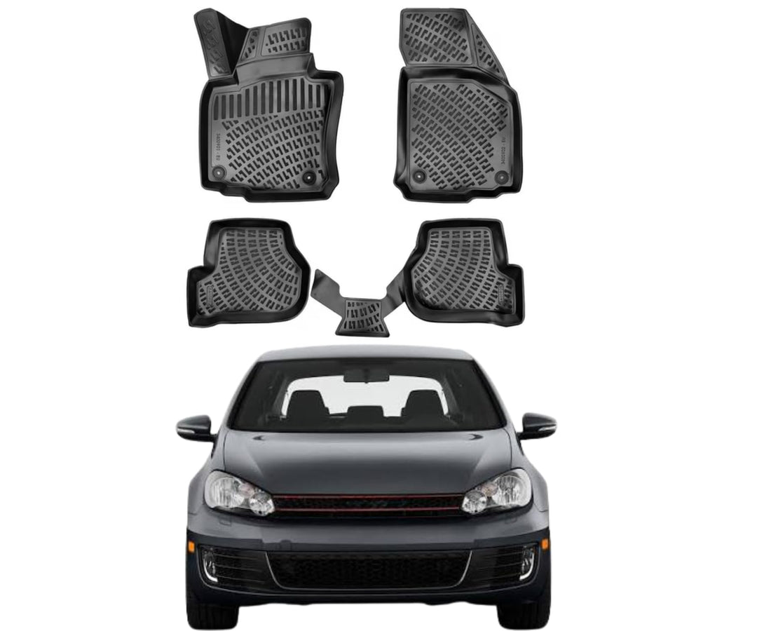 Rizline Passgenau 3D Fussmatten Auto Kompatibel mit Volkswagen Golf 5 &amp; Golf 6 2002-2012 Auto Zubehö