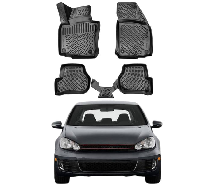 Rizline Passgenau 3D Fussmatten Auto Kompatibel mit Volkswagen Golf 5 &amp; Golf 6 2002-2012 Auto Zubehö