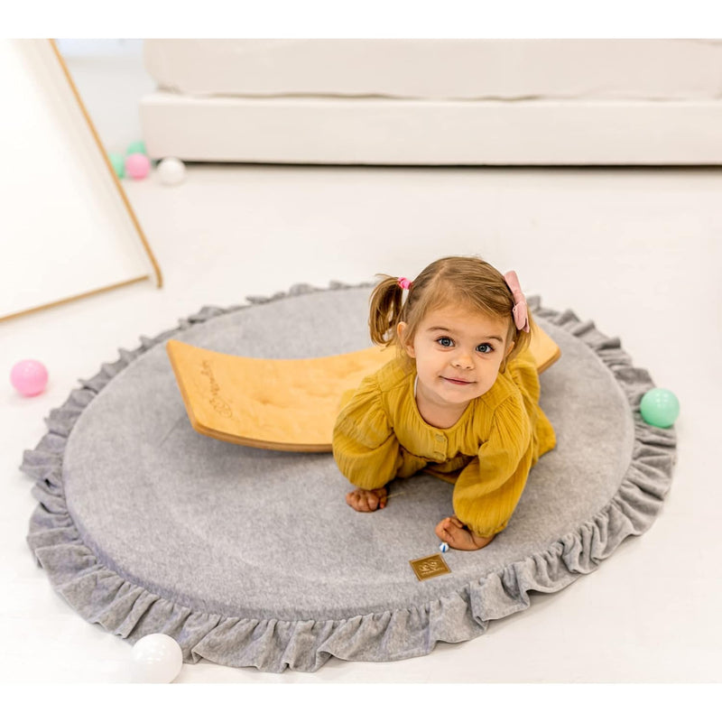 MEOWBABY 100x100cm Rund Spielmatte für Kinder Bodenmatratze Baby Kinderteppich Klappmatratze Spielte